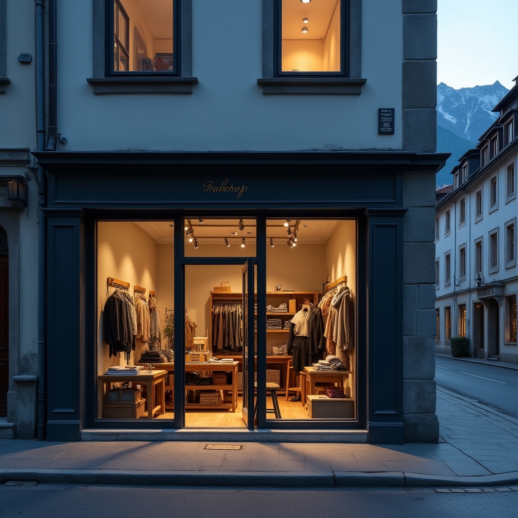 Außenansicht der Schneiderei in Innsbruck mit Schaufenster